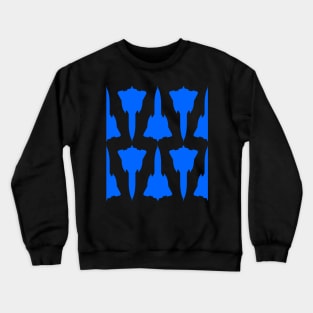 Lockheed SR-71 Blackbird - Blue and White Pattern Design Crewneck Sweatshirt